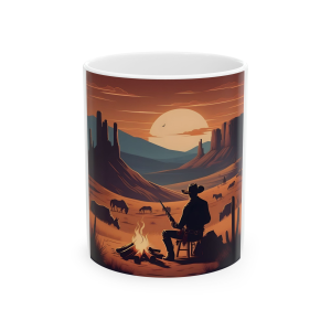 Campfire Ceramic Mug - Perfect for Coffee Lovers, Equestrian Gift, Horse Lover Mug, Home Decor, Unique Gift Idea